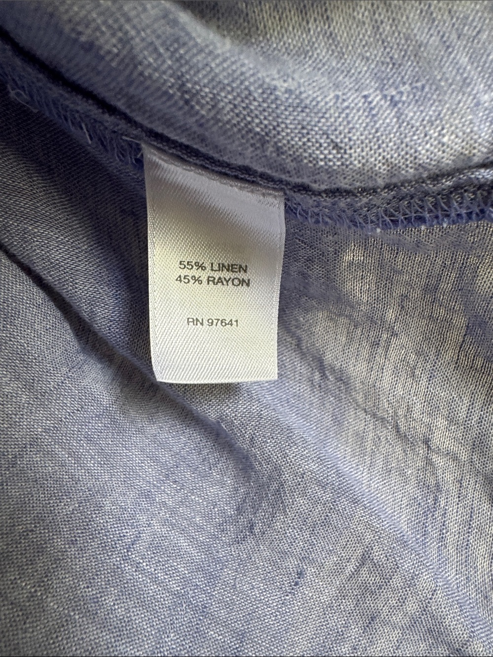 J. Jill Light Blue Linen-Blend Relaxed Scoop Neck Top - Picture 3 of 7